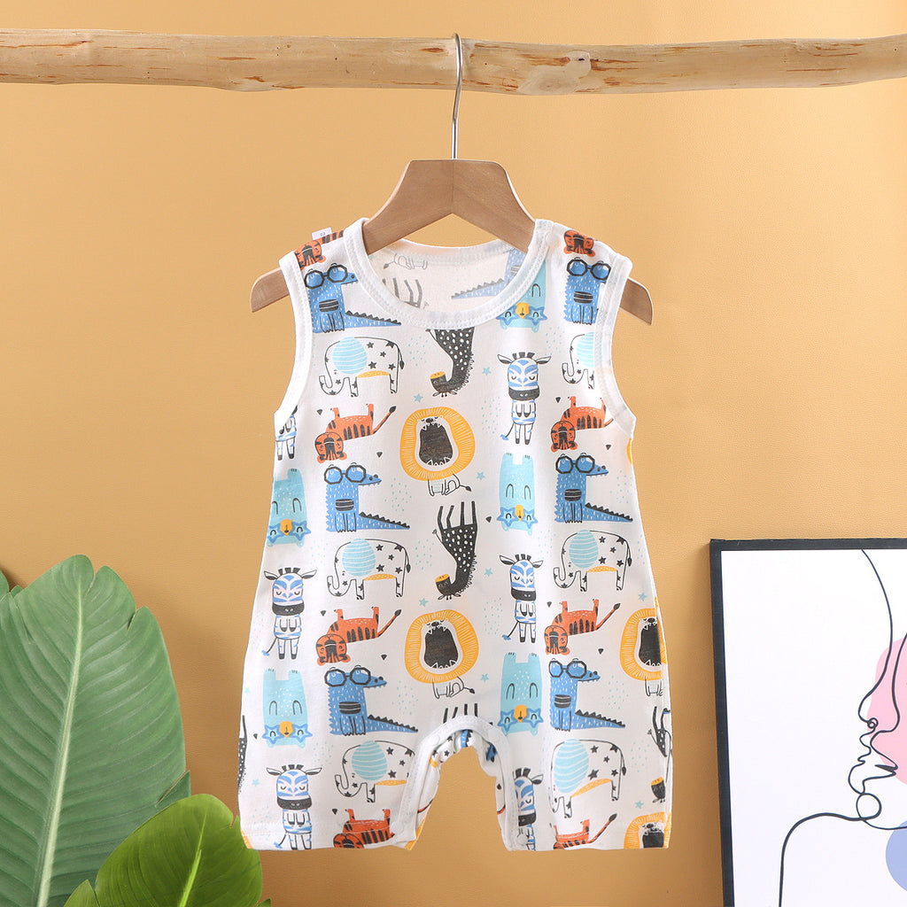 Léger Sleeveless Crotch Fermé Rompeur d'une pièce