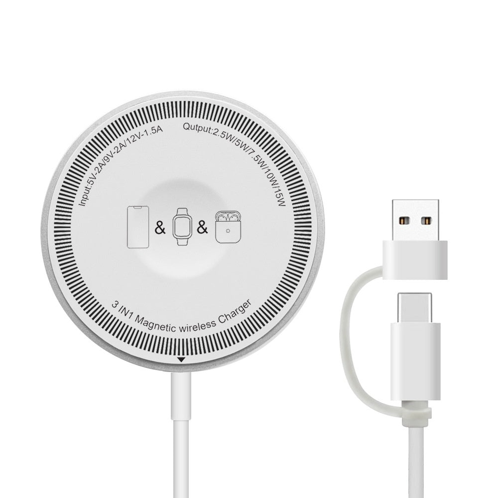 Chargeur magnétique sans fil 15W pour recharger rapidement le téléphone