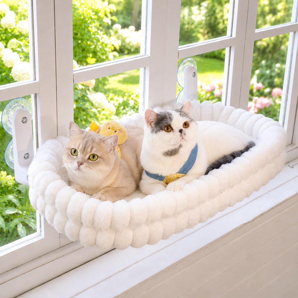 Perche de fenêtre de chat Cloud pour les chats intérieurs Hamac lit pliable Coussin réversible amovible W