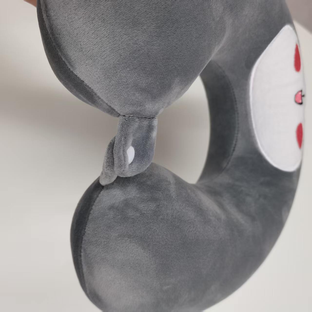 Cute Grey Cat UShaped Travel Cou Oreiller en peluche douce Support de cou Oreiller