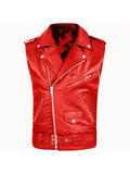 Veste de motard en cuir pour hommes PU