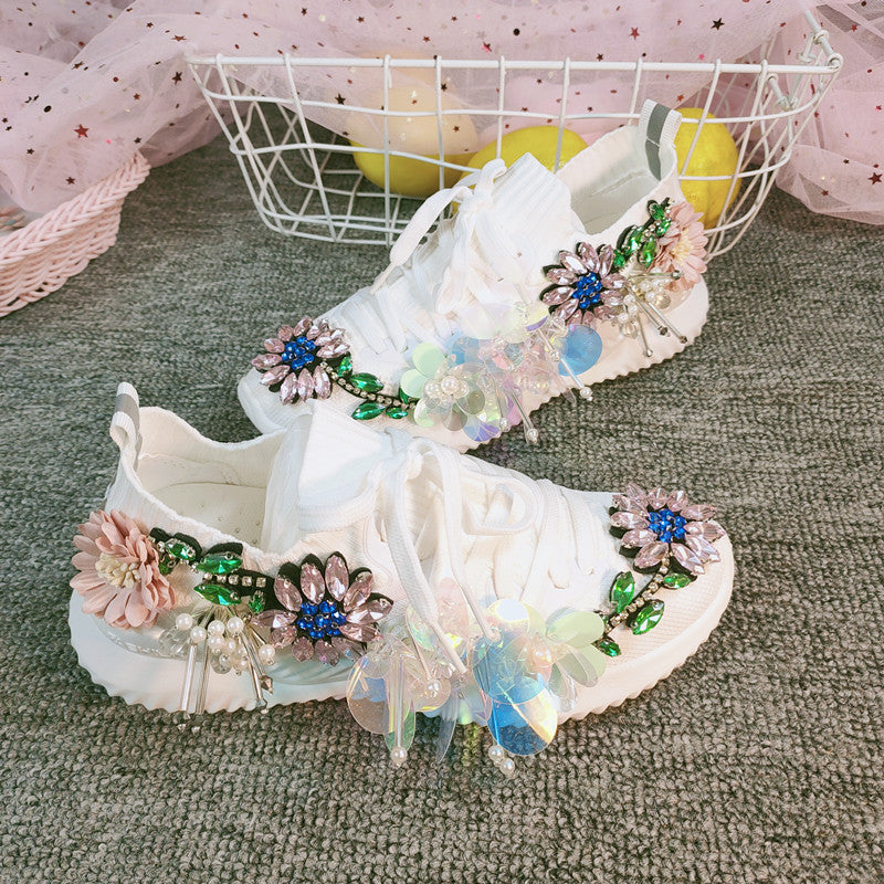 Women's knitted elastic shoes