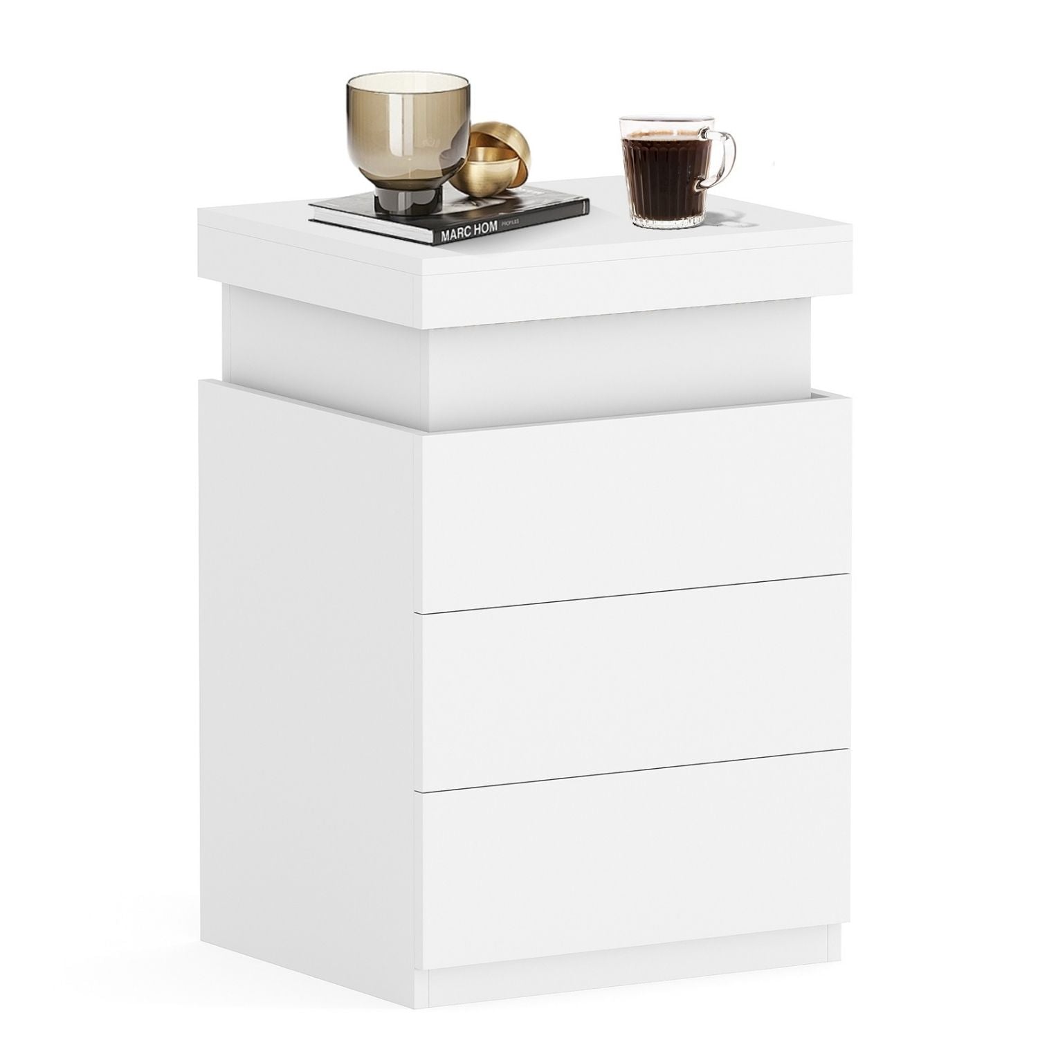 Table de chevet LED avec borne de recharge