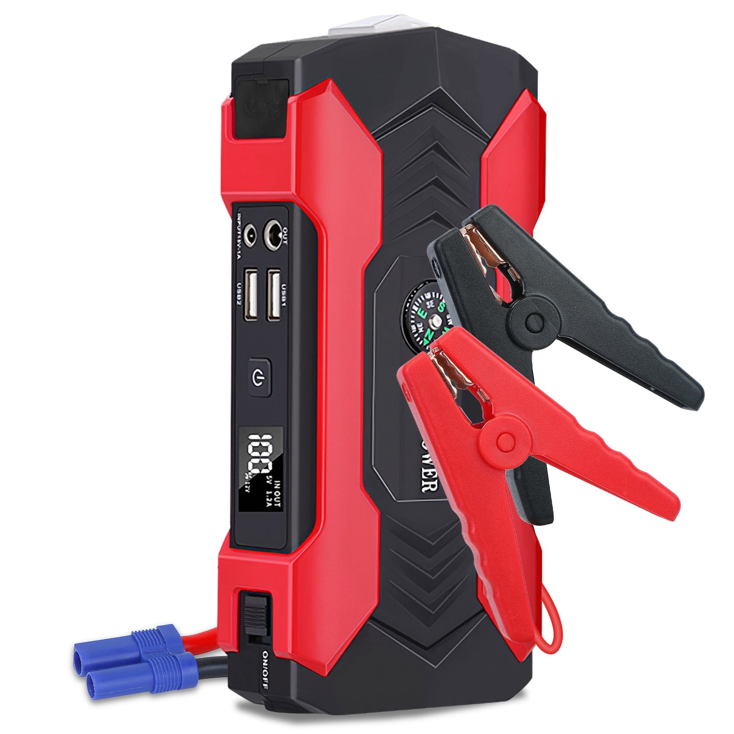 Auto Jump Starter Booster 800A Peak 28000mAh 12V Chargeur de batterie jusqu'à 6,0L Gaz ou 3,0L Die