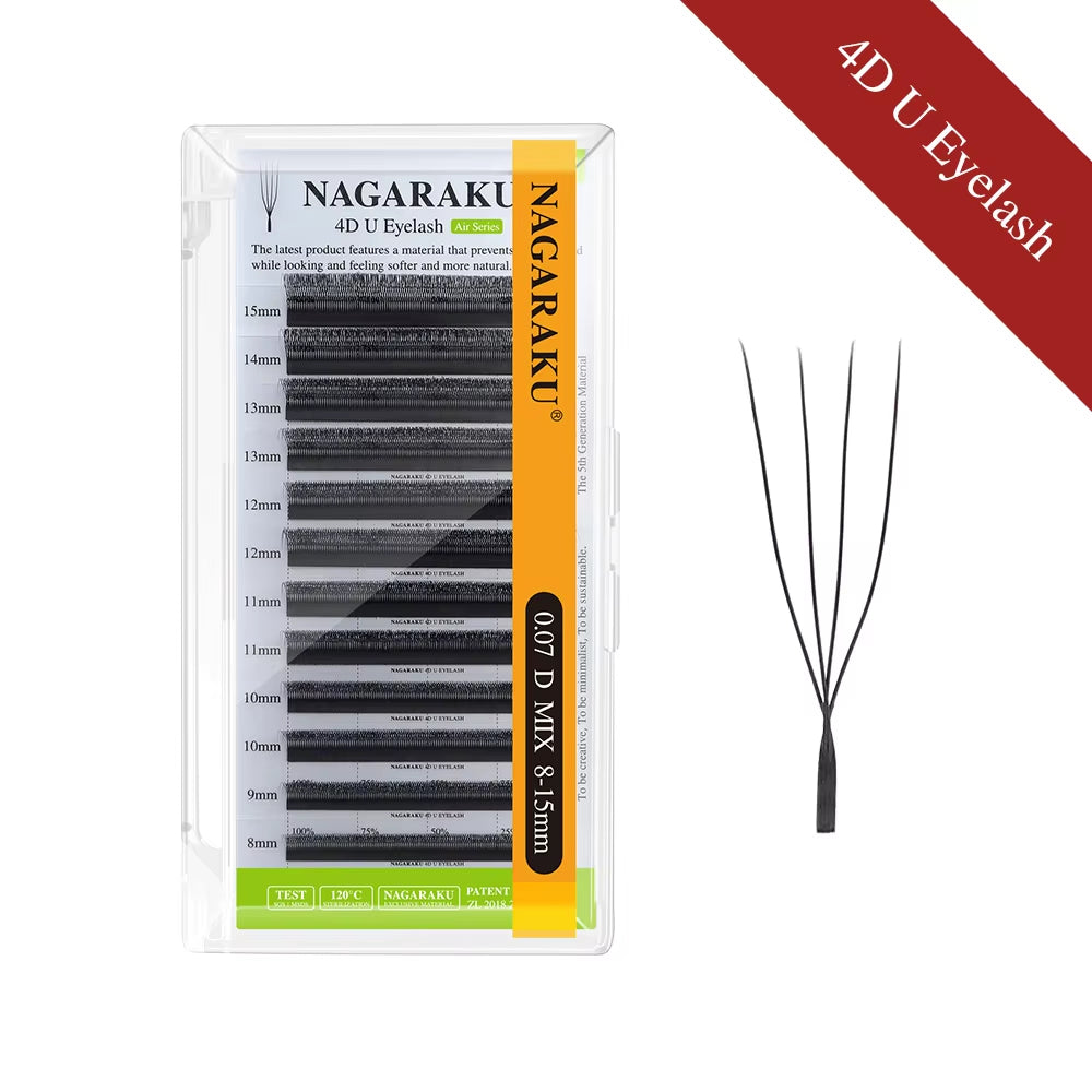Faux cils en forme de feuille en U