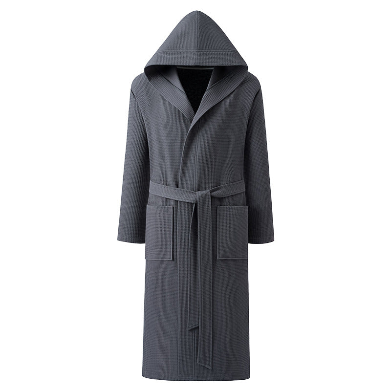 Peignoir à capuche en coton pur pour hommes