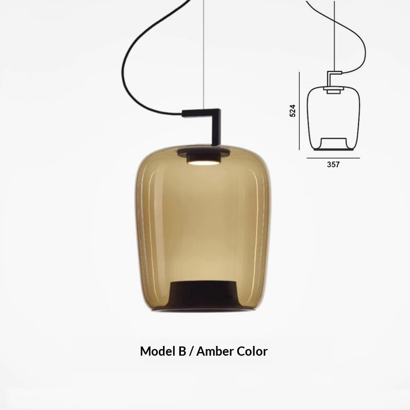 Lampe pendentif en verre de style nordique