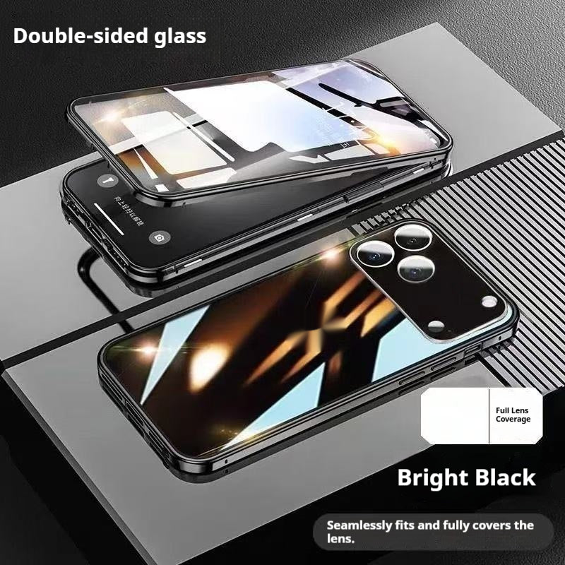 Cas de téléphone en verre double face Magneto applicable