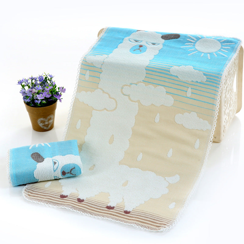 Pure coton Cartoon Jacquard Baby Visage Serviette