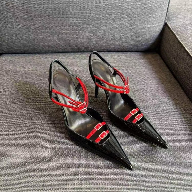 Femmes Printemps Summer Pointed Toe Stiletto Talons European American Fashion Slim Fit Versatil