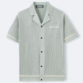 Chemise Polo à manches courtes en collier cubain d'été pour hommes