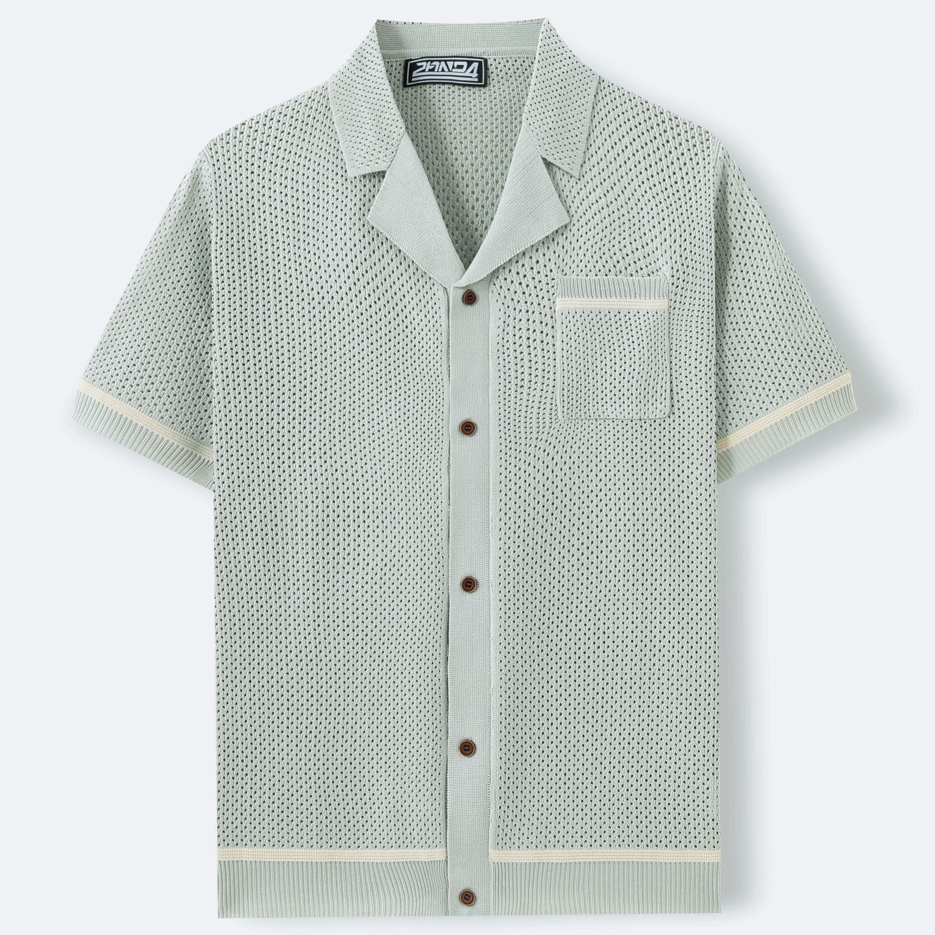 Chemise Polo à manches courtes en collier cubain d'été pour hommes