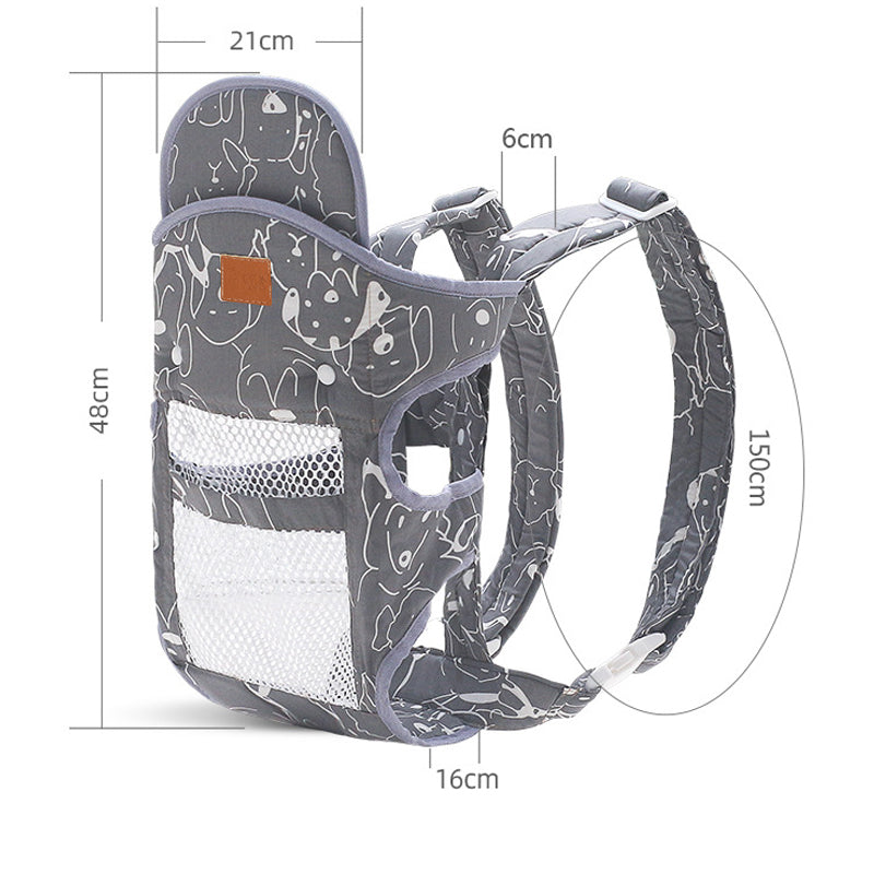 Porte-bébé multifonctions avec avant respirant et dos en été