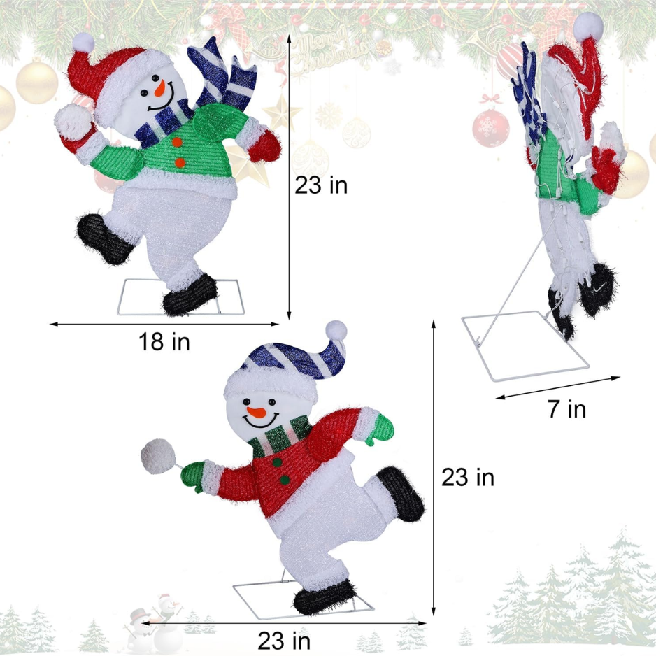 Set de 2 Décorations de Noël pour Snowmen Lighted