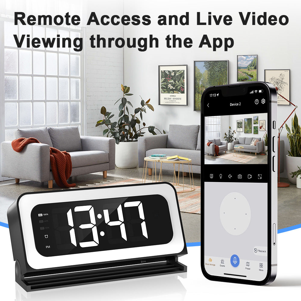 3MP noir couleur sans fil Wifi réveil caméra enregistrement vidéo