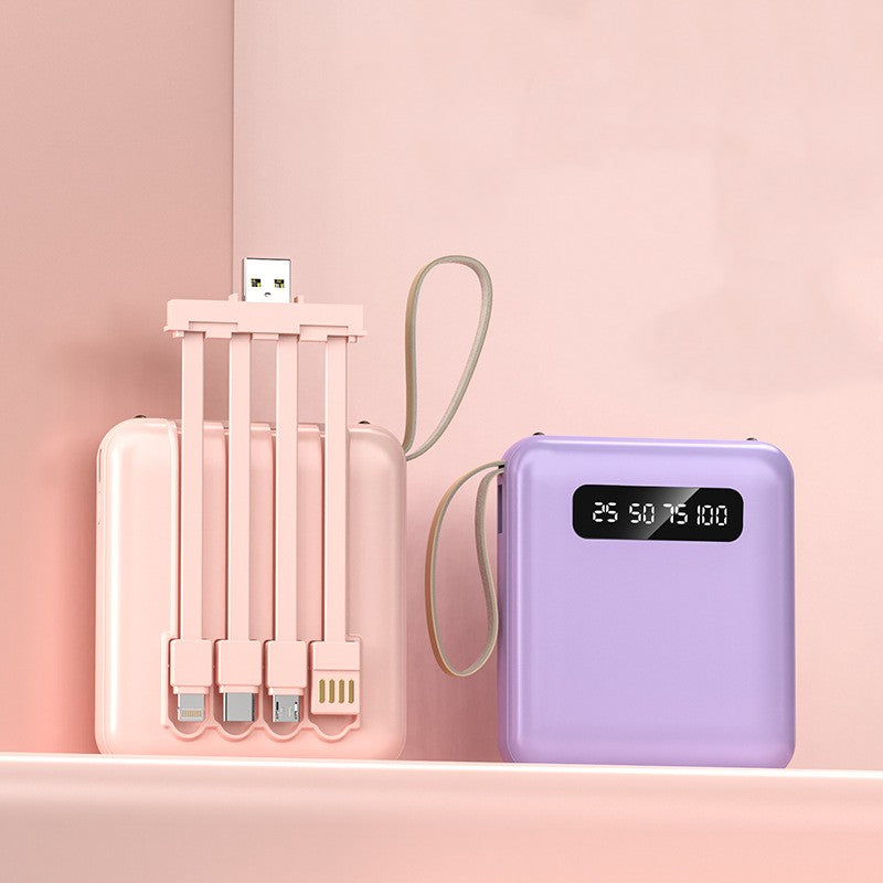 Compact et portable avec une banque d'alimentation de câble intégrée
