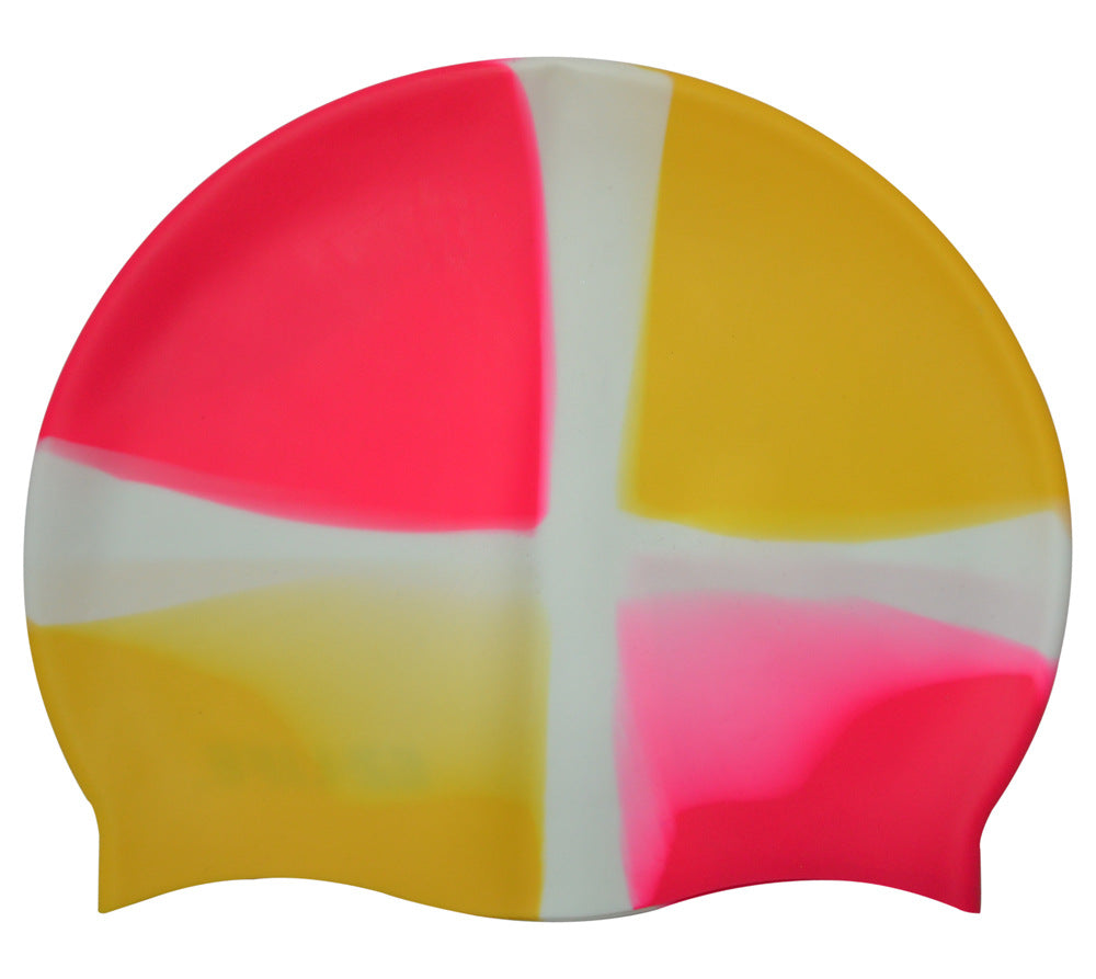 Silicone Cap de natation Gradient Blocage de couleur Imperméable Impression