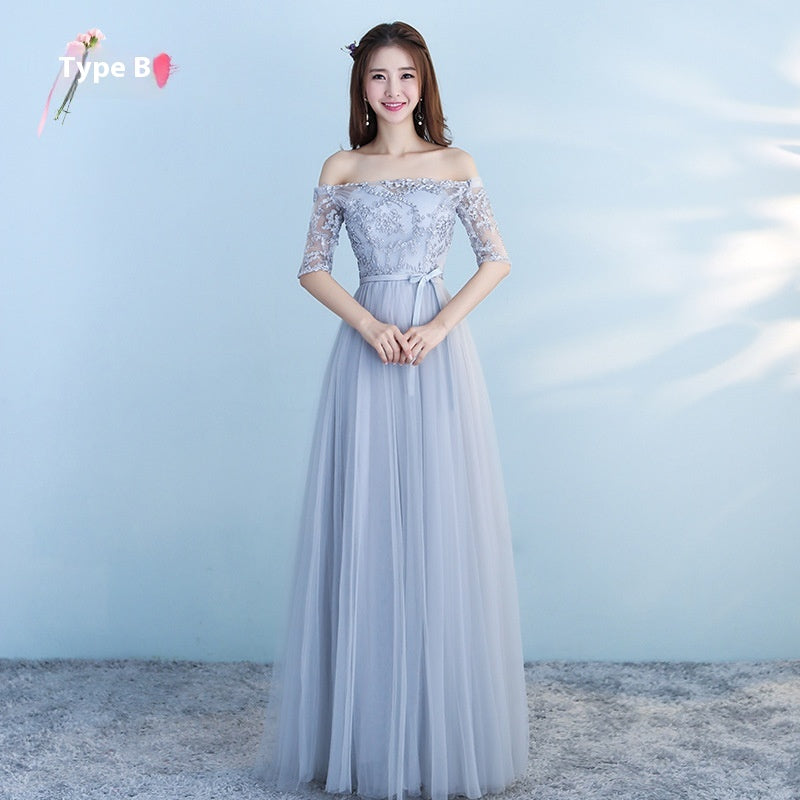 Longue robe de mariée bleue robe de mariée