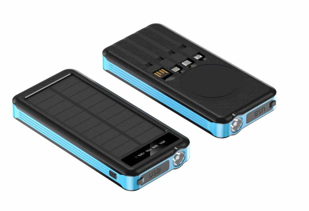 Unité de recharge solaire avec câble portable étanche
