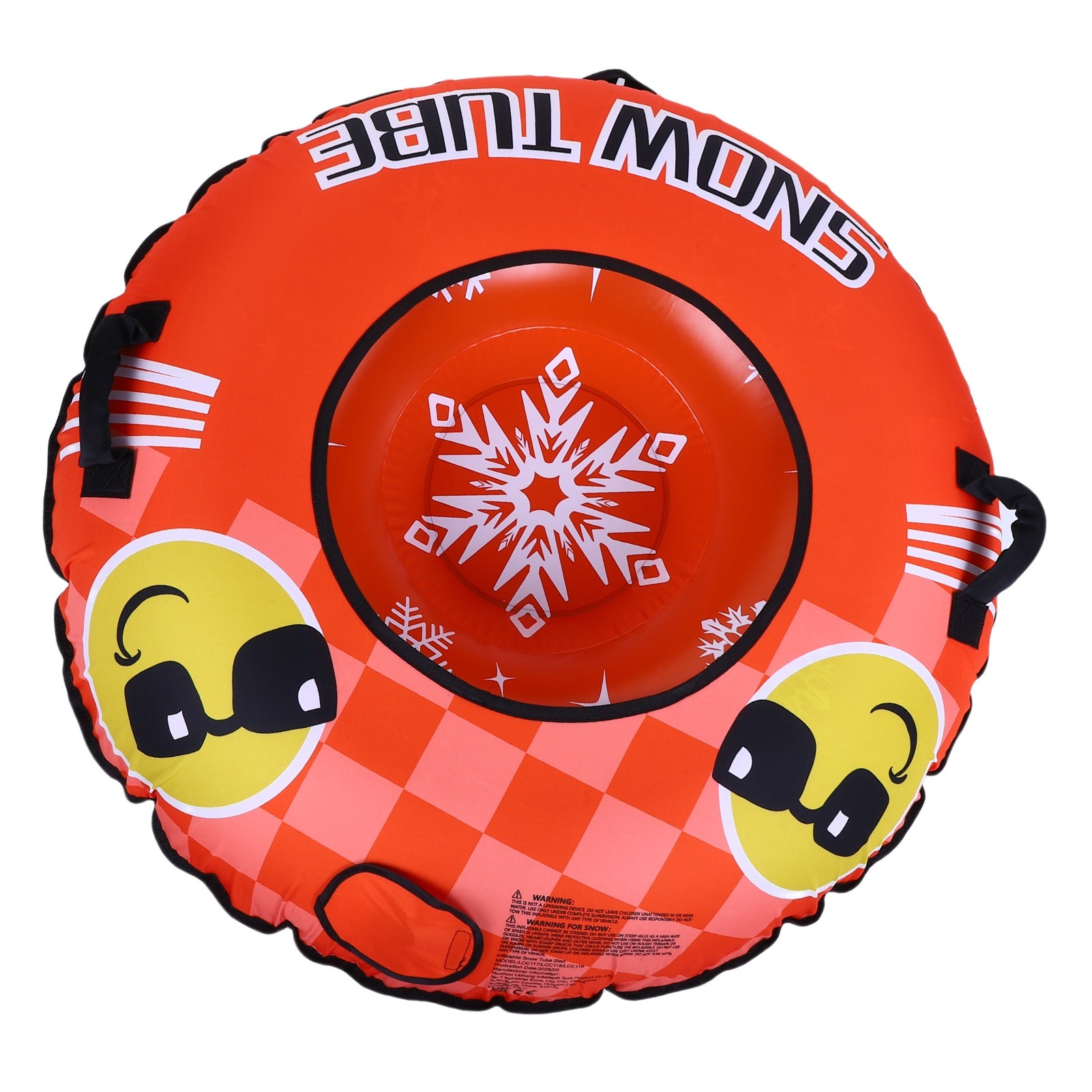 43.3 Inch Tube de neige PVC Cold Proof Gonflable Snow Sled Ski Ring Jouet d'hiver avec 2 poignées