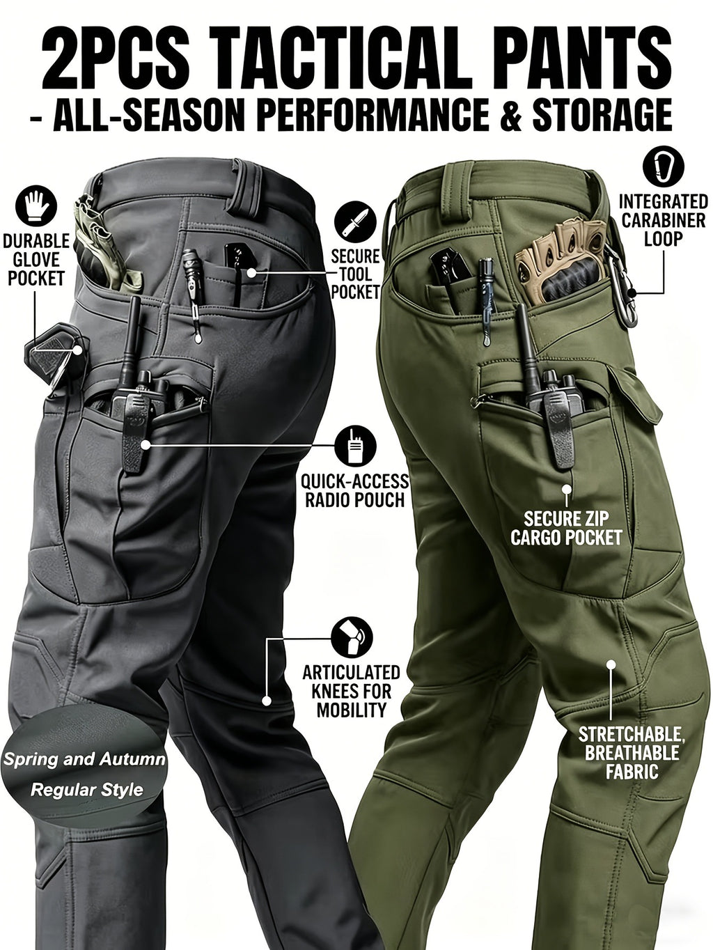 Pantalon de travail tactique résistant à l'usure extérieure pour hommes