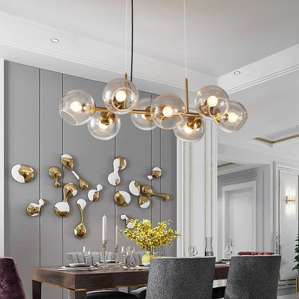 Sleek, Light-Luxury Creative Long Glass-Ball Pendentif lumière pour chambres et salles à manger