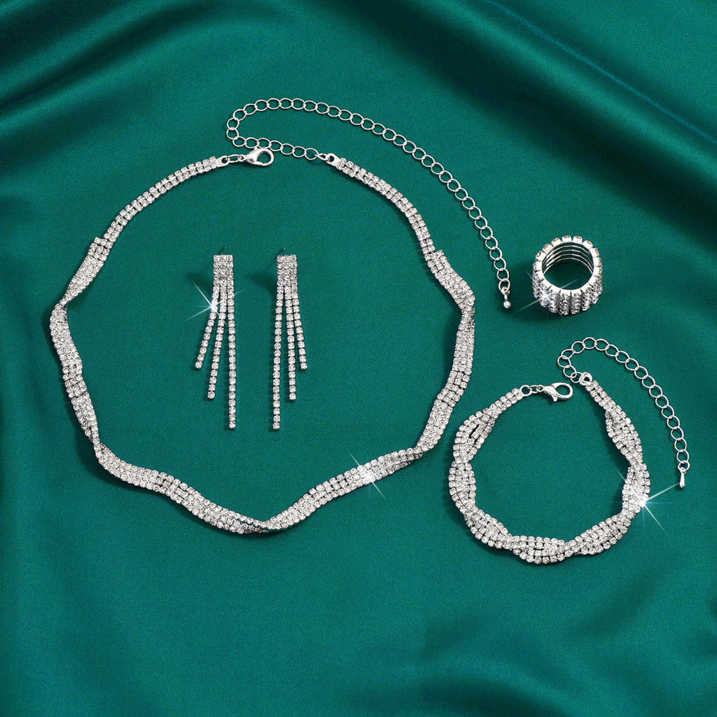 Design créatif personnalisé Collier tressé en strass argenté