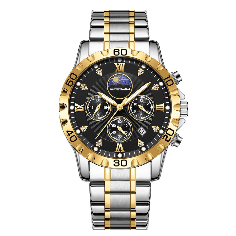 Hommes Multifonctionnel Business Calendar Quartz Watch