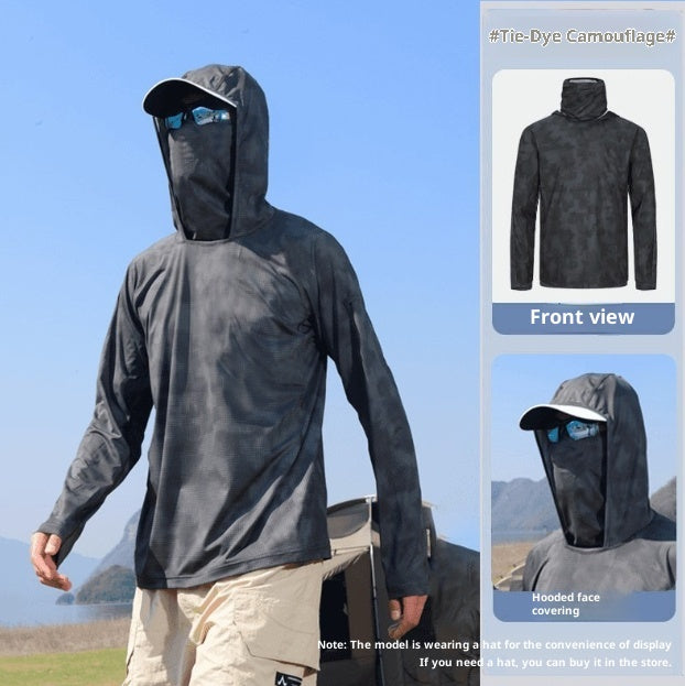 Homme S Summer Sun Veste de protection avec revêtement du visage Style léger