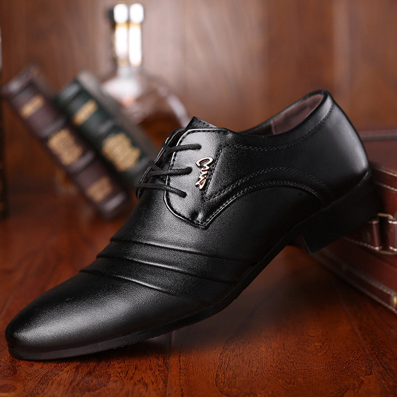 Hommes Forme en cuir d'affaires chaussures pointu Toe Slip-on Style