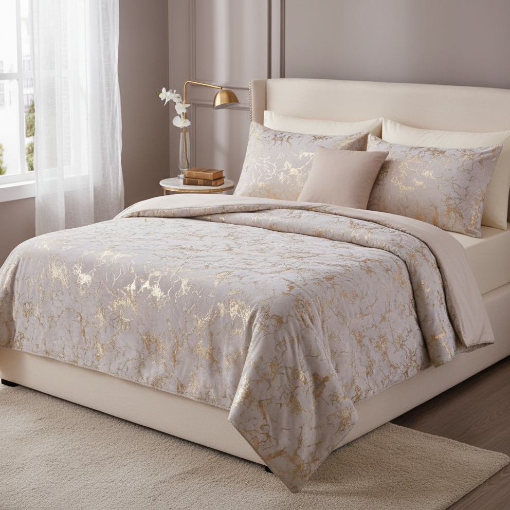 Set de confort de style métallisé 3-Piece Rock Brown Et Roi