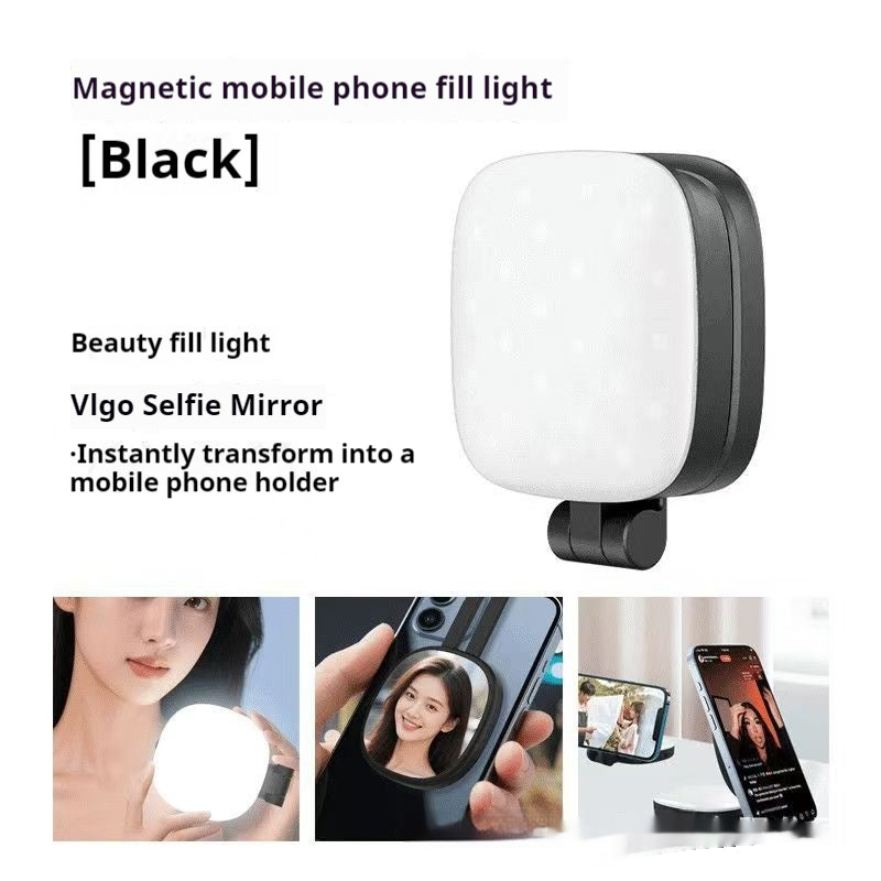 Téléphone portable Magnetic Selfie Fill Light Live and Photo Mini-portable Maquillage Miroir