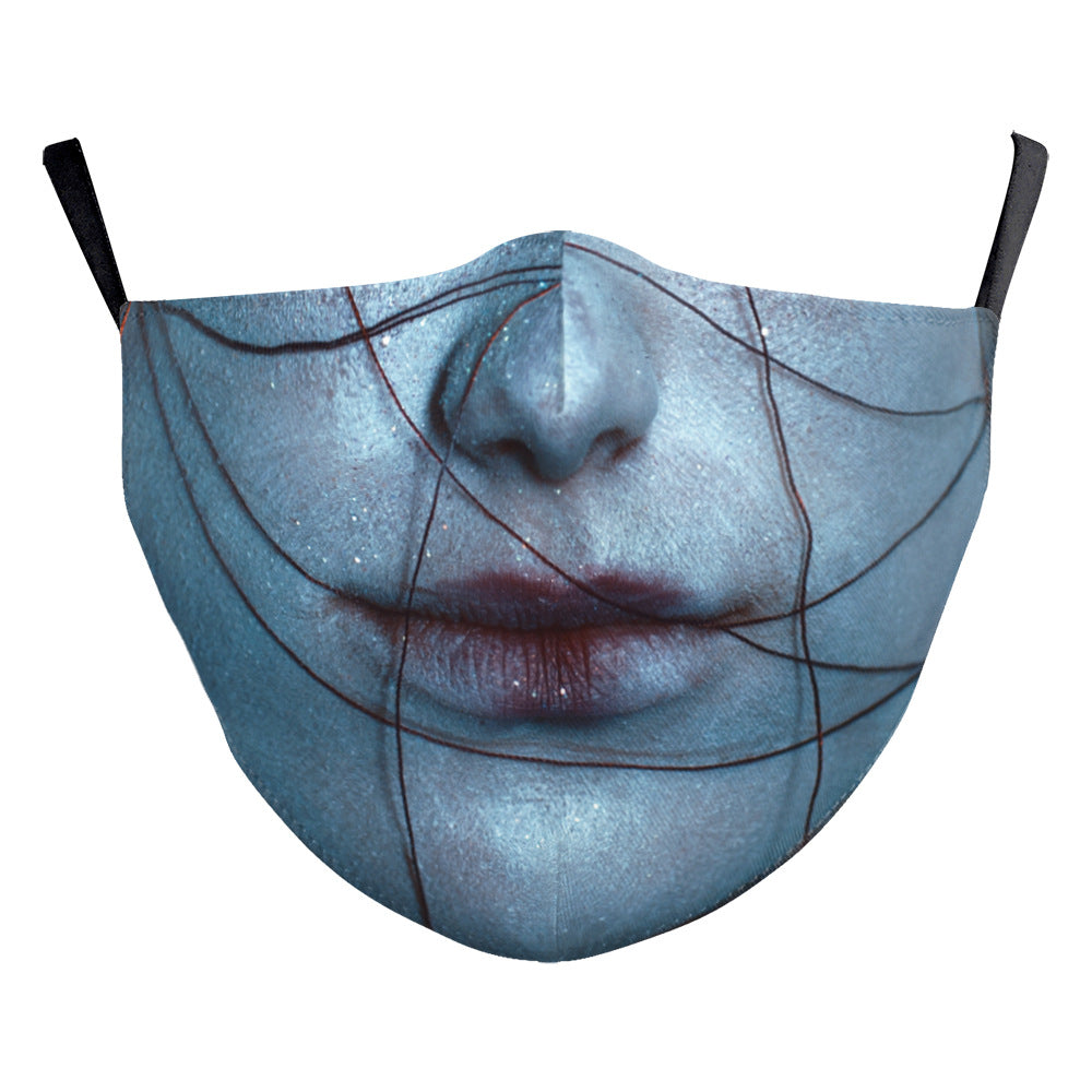 Crâne d'Halloween Impression numérique drôle Masque de poussière double couche