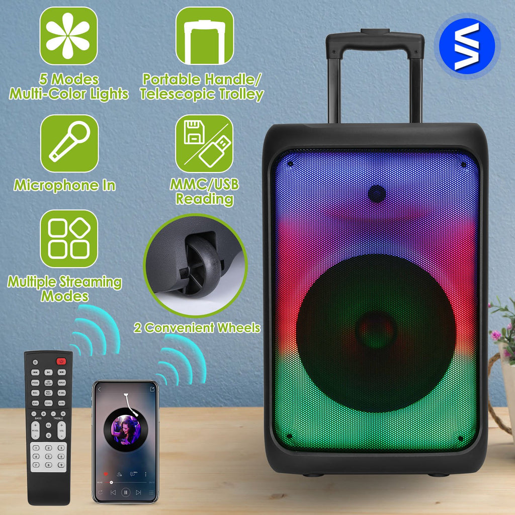 1Pc Portable Wireless Party Speaker Party Speaker avec 5 modes d'éclairage colorés TWS