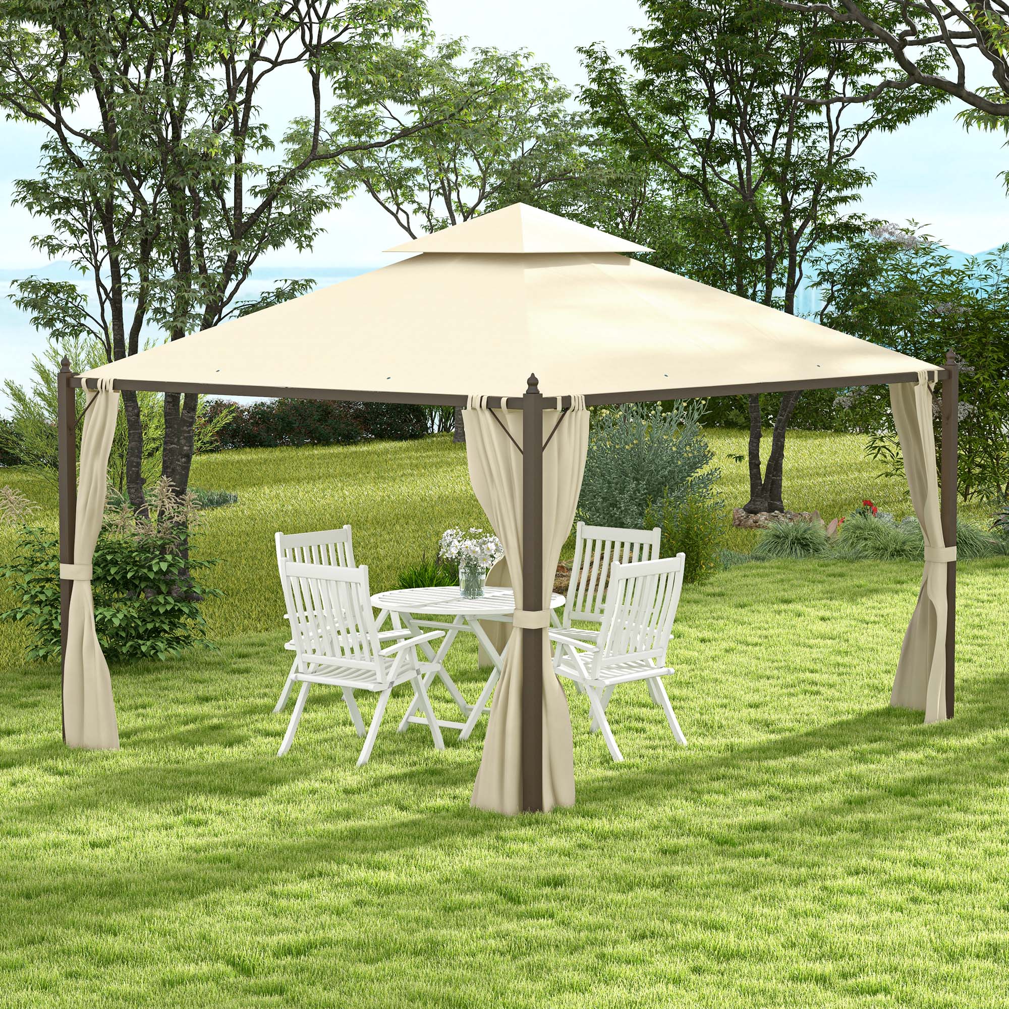 10 x 12 Patio extérieur Gazebo avec rideaux