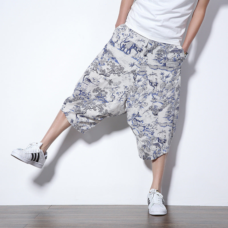 Harem short bas de gamme chinois style ethnique plus taille