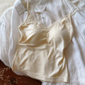 Dentelle côtelée Modale Camisole sexy à rayures spaghetti avec padding intégré