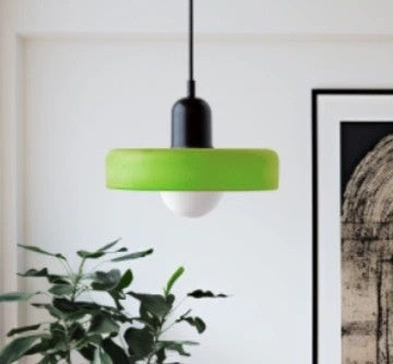 Lampe de lit en verre créatif Vintage vert pendentif lumière