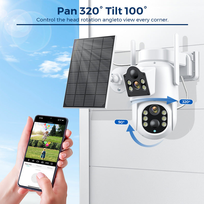 Outdoor Solar Home HD Wireless Wifi Network Moniteur sans plug-in