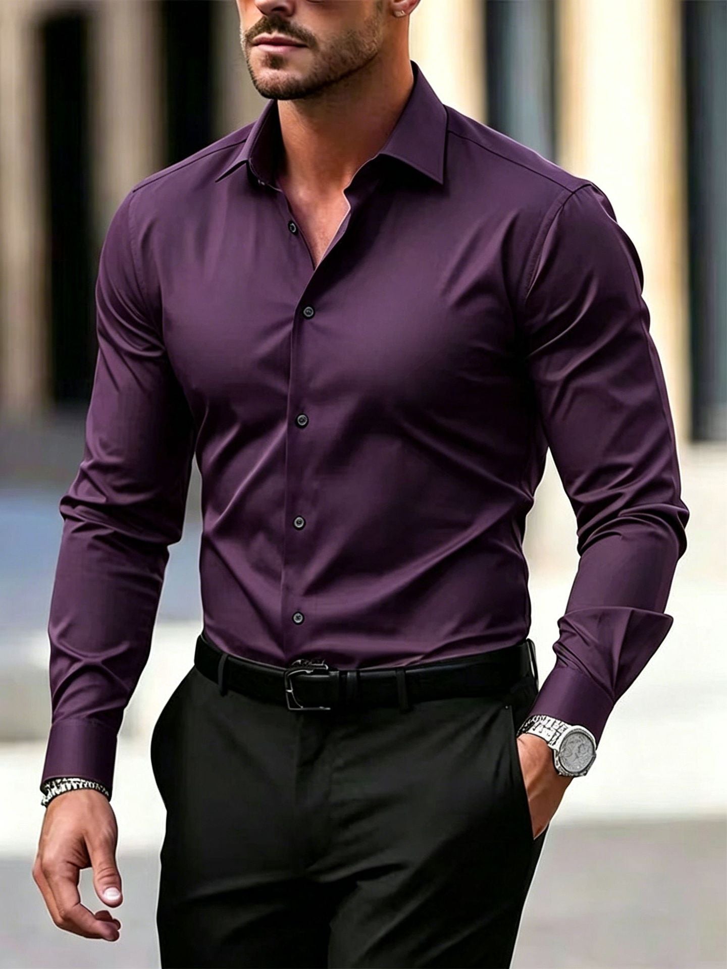 Chemise Homme à manches longues Plus Taille Business