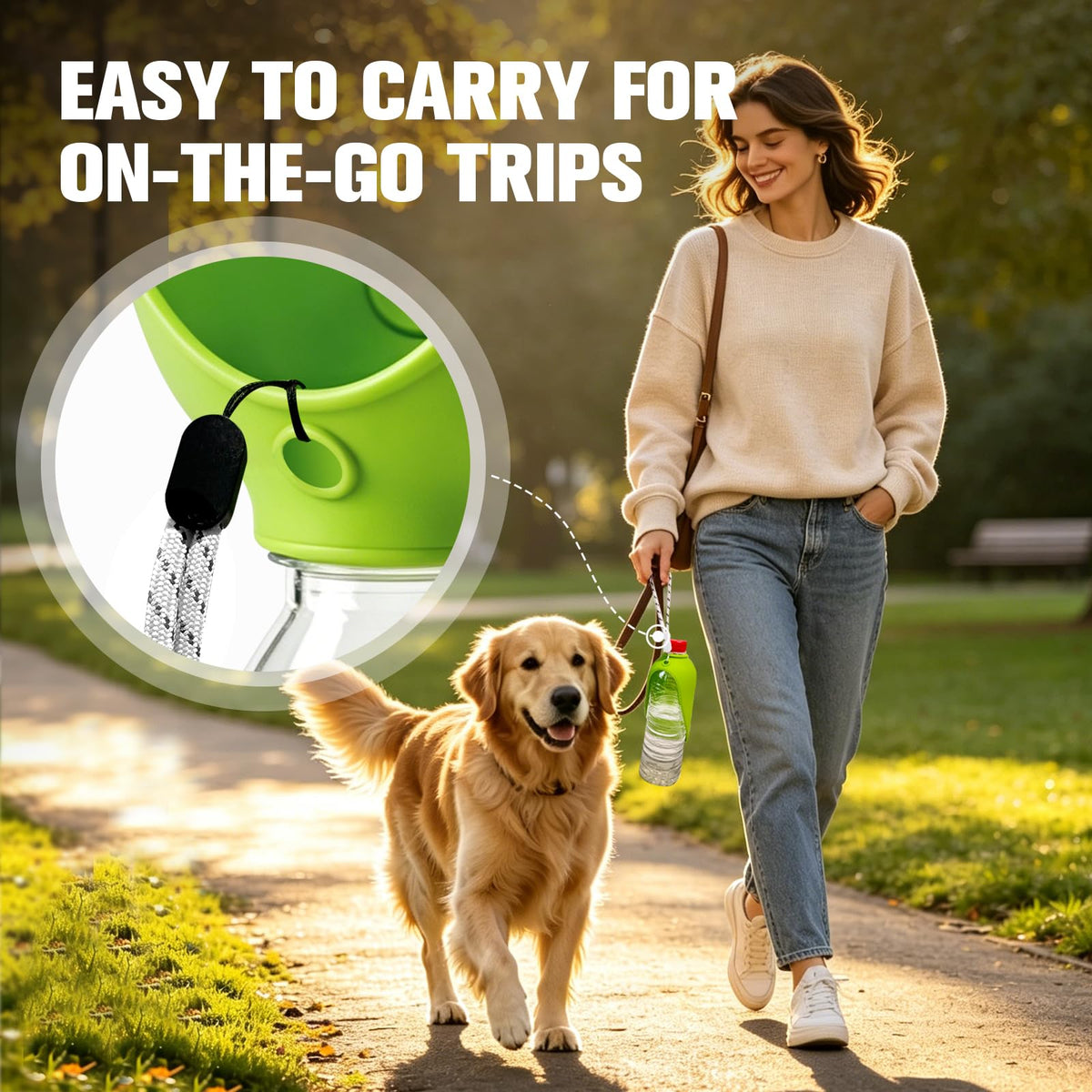 Portable dog water bottle