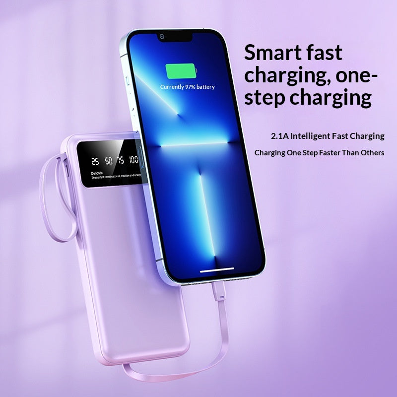 Portable Charger with Built-in Multi-Port Cable