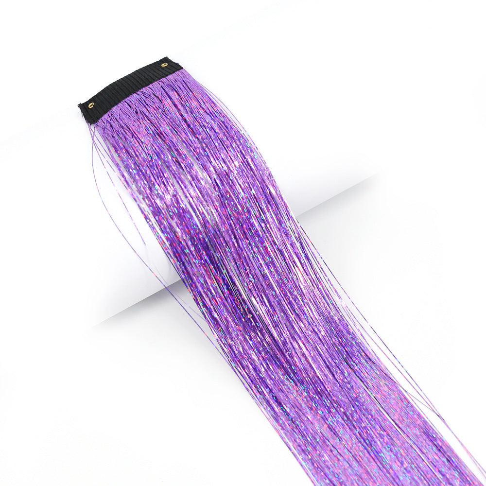 BB Clip-in Golden-Thread Perruque Shimmering Rainbow Extensions de cheveux
