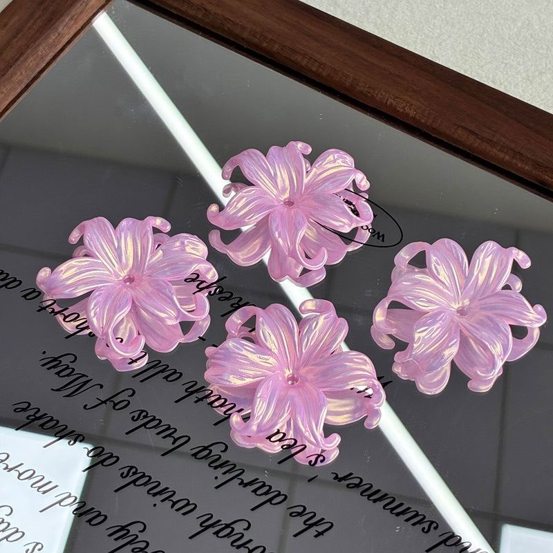 Gold Glitter Iridescent Iris Flower Charms