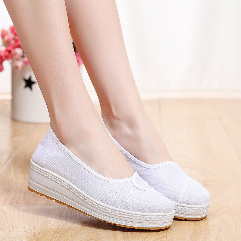 Women's White Chunky Sole Nurse Shoes