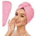 Casquette de séchage des cheveux de Fleece de corail pour femmes