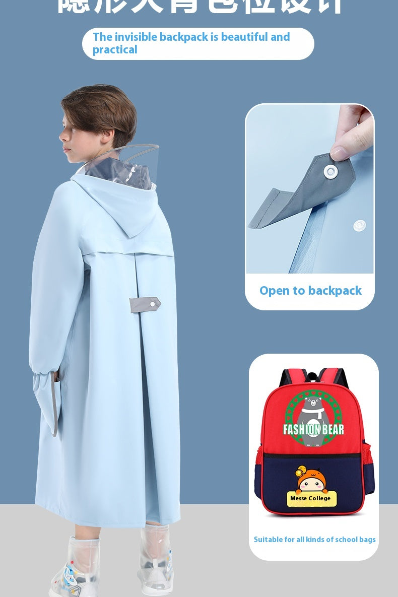 Enfants Raincoat Filles Garçons Élèves de l'école primaire Ceinture scolaire Sac scolaire Siège Moyen A