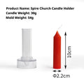 Bougie moule-steeple église tête transparente couleur-2.2x10cm-1 pack