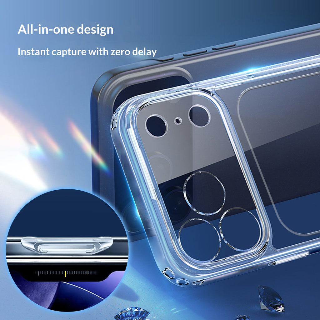 Étui de téléphone tout-en-un transparent résistant à la goutte 2-en-1