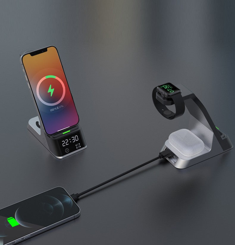 Base de recharge sans fil avec support de fonction d'affichage d'horloge